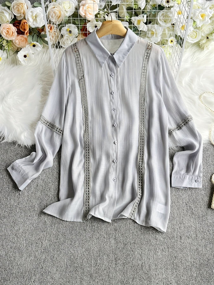 Vienna Grace – Elegant Long Sleeve Button - Up Blouse - Maison Moriah